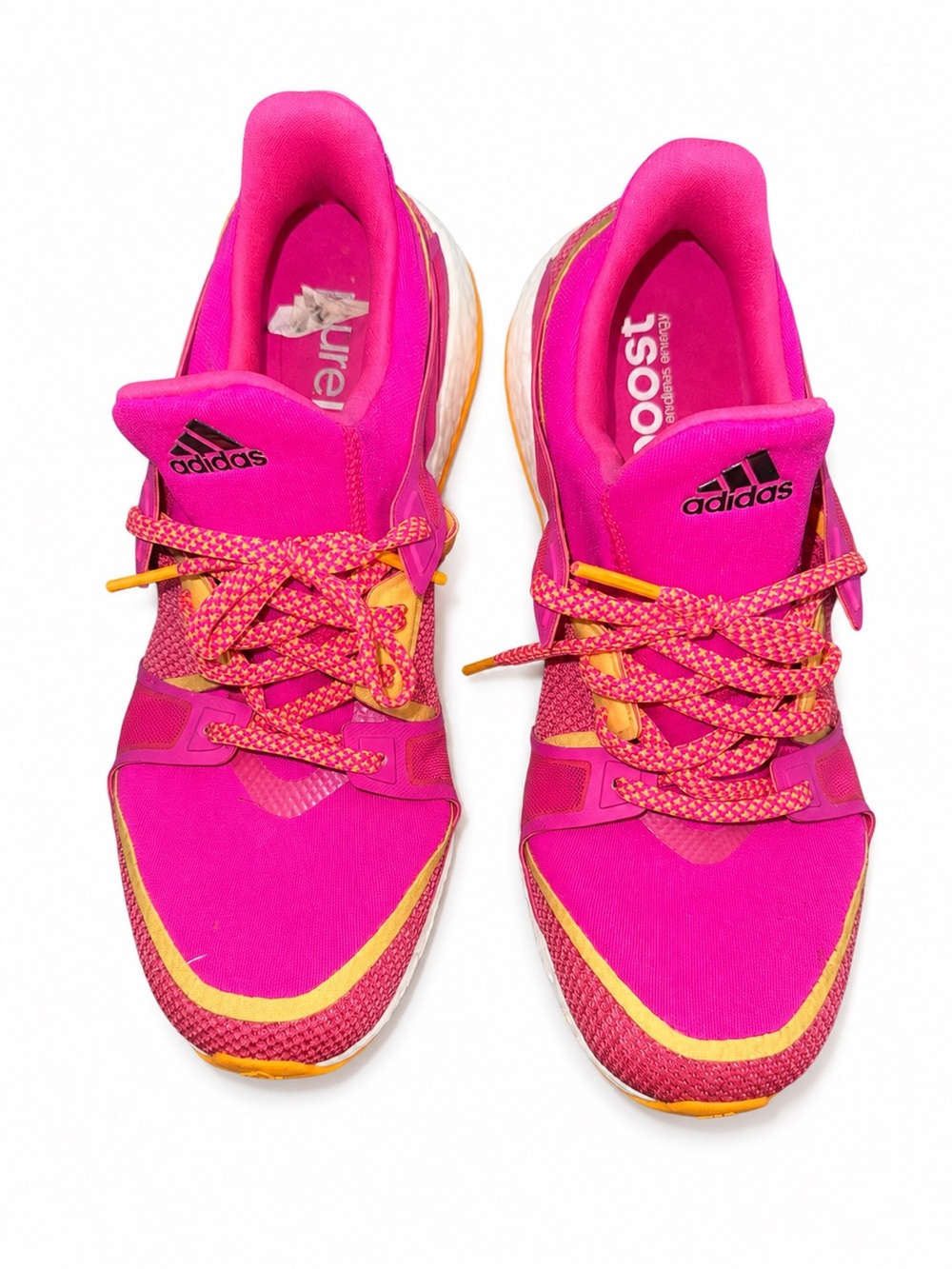 Adidas Pureboost X Women’s Running Shoes Pink/Orange Boost Sneakers - Size 9